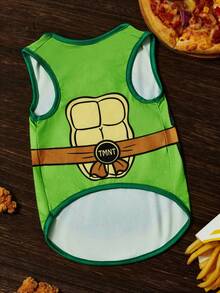 TEENAGE MUTANT NINJA TURTLES | SHEIN Cartoon Turtle Shell Print Pet Vest - Green - View 7