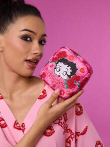 Betty Boop x SHEIN 1个/套卡通图案印花涤纶纤维收纳袋，可用作女性卫生用品收纳袋、数码产品收纳袋、小物件收纳袋，可爱、俏皮、性感 - 彩色 - 查看 3