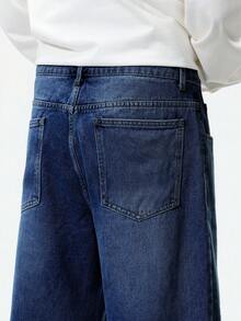 Chillumni 男士宽松休闲直筒牛仔裤，带口袋 - 淺色水洗藍 - 查看 7