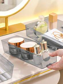 SHEIN Drawer Desktop Cosmetics Storage Box, 2PCS/6PCS Combination Clear Plastic Drawer Organizer Set,Transparent Dresser Storage Box, Exquisite Storage Box,Desk Drawer Divider Organizers And Storage Bins For Makeup, Jewelry, Gadgets For Kitchen, Bedroom, Bathroom, Office Christmas For Holiday Gift Giving