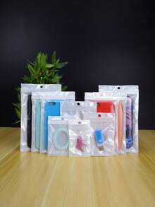 50Pcs white pearlescent bag