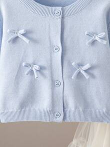 Souflis Souflis 2件套女童针织毛衣+薄纱裙套装，适合春秋冬，适合郊游、校园活动、家庭聚会、休闲运动、公园运动 - 淺藍色 - 查看 6