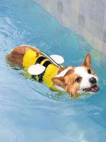 Bee-Shaped Pet Life Vest, Dog Swimming Suit With Buoyancy For Summer