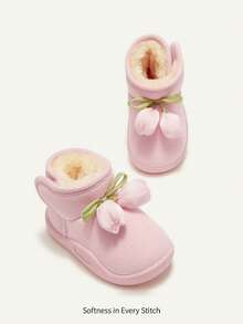 Cozy Pixies Autumn/Winter All-Match Casual Fashion Versatile Plush Thickened Warm Cute Soft Baby Snow Boots, Ankle Boots, Slippers