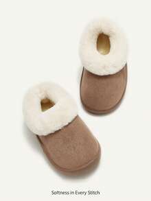 Cozy Pixies Autumn/Winter All-Match Casual Fashion Versatile Plush Thickened Warm Cute Soft Baby Snow Boots, Ankle Boots, Slippers - Khaki - View 5