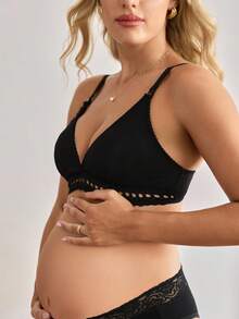 Moonlight&Mama Comfortable Daily Nursing Bra (No Lining, No Underwire) - Black - View 4
