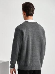 Manfinity CityGents Kardigan męski w stylu koreańskim, z dekoltem w serek, gruby, dzianinowy kardigan z podszewką termiczną w stylu vintage, jesień/zima