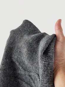 SHEIN MOD High Waist Cable Knit Coffee Color Versatile Skirt, Autumn/Winter,Cozy Fall And Winter Clothes For Women - Dark Grey - View 5