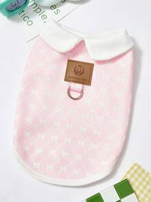 PETSIN Charmanter Schleifen-Samt-Haustiermantel - Süße Fleece-Winterweste mit leicht zu bedienender Schnalle, entworfen für kleine Hunde, Katzen und Haustiere für den Innenbereich, perfekt zum Warmbleiben bei Outdoor- und Innenabenteuern