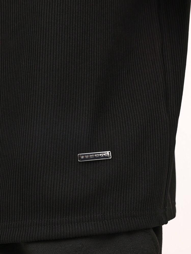 Sweat à capuche texturé côtelé avec cordon de serrage