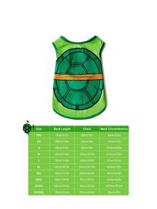 TEENAGE MUTANT NINJA TURTLES | SHEIN Cartoon Turtle Shell Print Pet Vest - Green - View 12