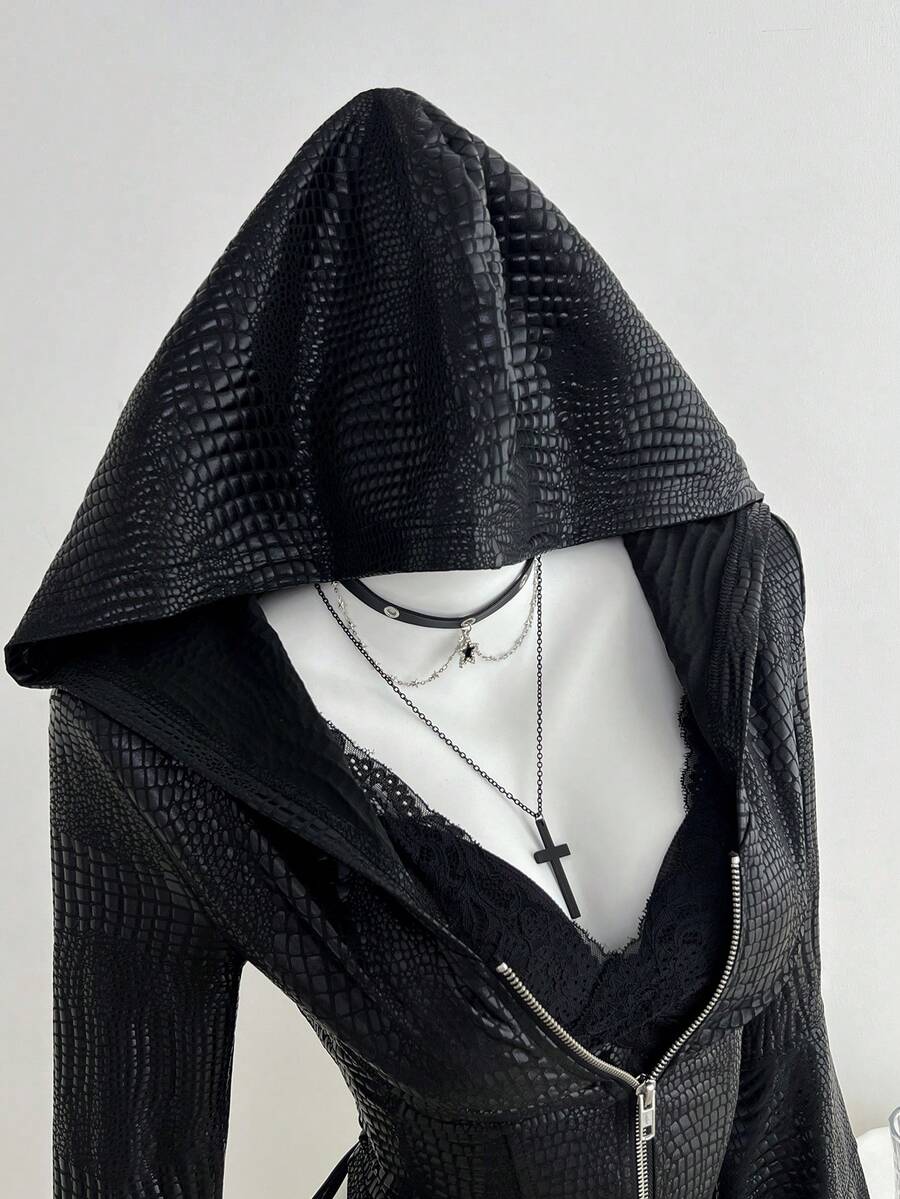 Elamini Áo khoác dài tay cổ lông chồn bằng vải nhung đen dành cho nữ, thanh lịch, tinh tế, thời trang cho công sở, tiệc tùng, trà chiều, câu lạc bộ lãng mạn, trang phục cổ điển hàng ngày, đa năng - màu đen - Xem 1