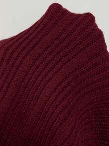 Flirla Áo len bó tay chuông màu trơn thời trang dành cho nữ, Thu/Đông - Màu Đỏ Sâu - Xem 8