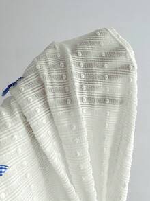 Elamini 蝴蝶结撞色蕾丝领口褶饰腰部修身长袖 T 恤 - 薄荷綠 - 查看 6