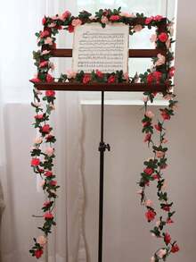 SHEIN Basic living 1/2/5件/包 人造花卉植物 45头仿真玫瑰藤蔓花卉 家居酒店办公室婚礼派对花园工艺品装饰