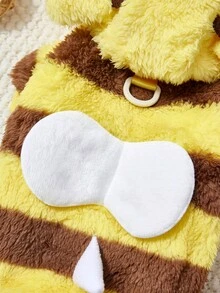 PETSIN 秋冬款天鹅绒背心和连帽衫，适合猫狗 - 保暖宠物服装，牵引扣设计，泰迪熊和小动物休闲装，室内外均可使用，幼犬用品 - 黃色 - 查看 6