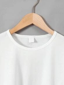 SHEIN Explorewe 3pcs Boys Autumn/Winter Outfit: White T-Shirt, Light Blue Shacket With Button Collar Design, Matching Cargo Pants With Cuffed Hem. Classic And Energetic Basic Outfit Suitable For School, Casual Outings And More.