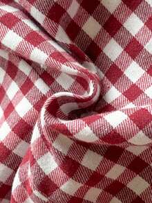 Vintaside Kids Váy kẻ caro cho bé gái, phong cách đồng quê, thanh lịch, tay dài, vải lanh cotton, thích hợp cho mùa chuyển mùa xuân và thu - Đỏ - Xem 5