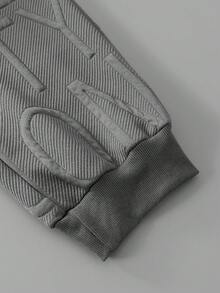 2pcs/Set Teen Boy Casual Solid Color Long Sleeve Thermal Lined Zip-Up Jacket And Pants Set, Suitable For Everyday Casual Outdoor Wear, Autumn/Winter - Dark Grey - View 5