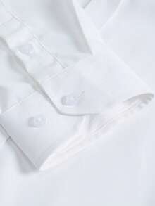 Manfinity Mode 1 件装男士纯色长袖单排扣休闲衬衫（秋季）