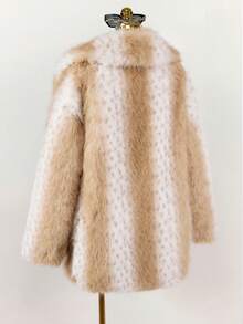 Amplova Áo khoác lông nhân tạo cho nữ, trang phục thường ngày ấm áp khi ra ngoài vào mùa thu/đông - Nhiều màu - Xem 7