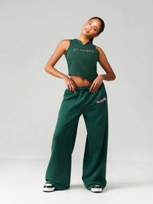 Missguided x Playboy 奢华水晶镶嵌兔子标志无袖短款上衣时尚个性单品迷人晚会修身背心 - 綠色 - 查看 5
