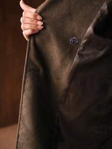 MOTF PREMIUM AUTUMN/WINTER WOOL DOUBLE BREASTED OVERCOAT - Brown - View 10