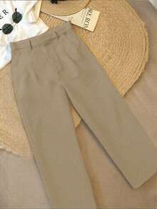 Quần trơn màu dành cho nữ, thích hợp mặc đi làm, thường ngày, ngoài trời, công sở, mùa hè và mùa thu (Không bao gồm thắt lưng) - Nhiều màu - Xem 5