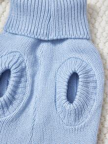 PETSIN 1 Suéter casual para mascotas de punto grueso, resistente al viento y cálido de color azul claro para otoño-invierno - Gris Claro - Ver 9