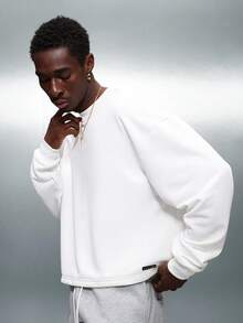 PLAYBOY X SUMWON 短款宽松圆领长袖兔子标志运动衫 - 白色 - 查看 6