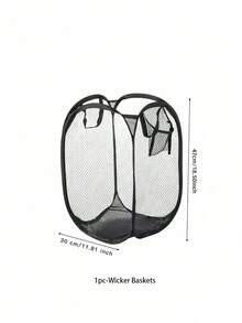1pc Pop Up Laundry Basket With Handle - Foldable Mesh Laundry Basket For Storing Dirty Clothes, Suitable For Children To Change Clothes/Adults To Change 3-4 Pieces Of Clothing (Please Take Care To Check The Size Before Placing An Order)