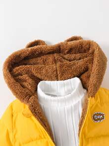 Cozy Pixies Infant/Toddler Girls' Casual Woven Regular Faux Fur Lined Jacket - Yellow - View 4