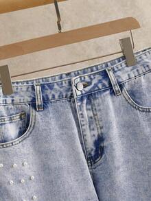 HIMLAND Men's Fashionable Studded Light-Colored Denim Jeans - أزرق فاتح - مشاهدة 3