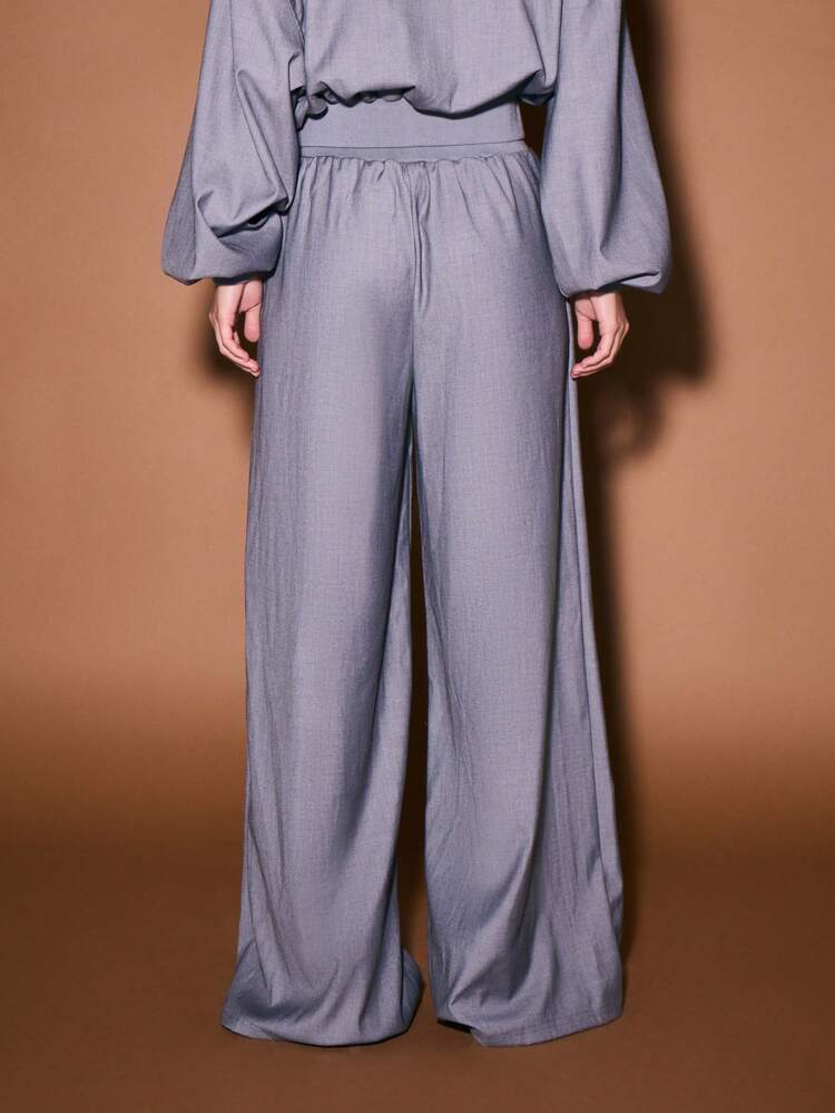 KIZN ドローストリングウエストバンド付きワイドレッグジョガー