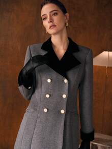 MOTF PREMIUM FALL WINTER WOOL CONTRAST COLLAR OVERCOAT - Grey - View 6