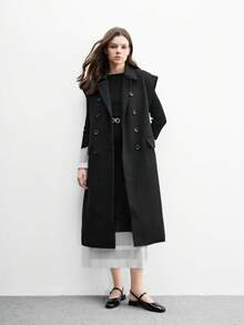 CUCCOO BIZCHIC Giày bệt nữ mũi vuông gót chunky màu đen quai ngang thoải mái tối giản kiểu Mary Jane không gót, đa năng cho cả đi làm và đi chơi dịp Giáng sinh - màu đen - Xem 10