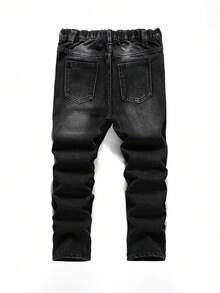 Quần jeans đen dáng rộng, họa tiết chữ thập trắng, phong cách đường phố cá tính, dành cho bé trai, thích hợp mặc hàng ngày vào mùa thu đông, làm trang phục hóa trang, thời trang đường phố, Halloween, Giáng sinh, quần jeans mùa đông, quần jeans ấm áp. - màu đen - Xem 2