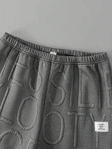 2pcs/Set Teen Boy Casual Solid Color Long Sleeve Thermal Lined Zip-Up Jacket And Pants Set, Suitable For Everyday Casual Outdoor Wear, Autumn/Winter - Dark Grey - View 3