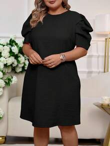 Reflora 加大码花卉印花泡泡袖复活节连衣裙，商务休闲女装