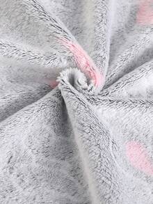 女童毛绒蝴蝶图案连帽束腰家居睡袍 - 灰色 - 查看 6