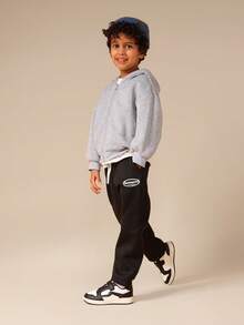 SUMWON Los Angeles Logo Sweatpants Fleece Joggers With Drawstring For Boys - Black - View 6