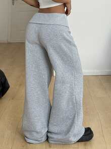 Coolane 女式夏季节日文艺复兴博览会街头服饰复古 Y2K 垃圾摇滚图案弹力翻领长裤黑色直筒裤 - 灰色 - 查看 3