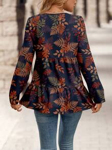 EMERY ROSE 外出上衣 趣味衬衫 冬季衬衫 乡村新年休闲女士上衣 百搭女式衬衫 - 白色 - 查看 2