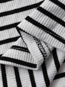 Livesso Women's Slim Fit Striped Casual Top, Suitable For Autumn And Winter