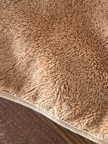 SHEIN 男婴幼儿新生儿0-3岁可爱休闲日常百搭泰迪熊刺绣羊毛连帽夹克 - 棕色 - 查看 7