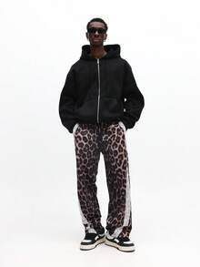 Quần thể thao họa tiết da báo có sọc bên hông, thoải mái, vừa vặn, dễ chịu - màu nâu - Xem 3