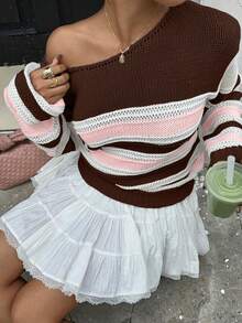 SHEIN Unity Áo len chui đầu vai bất đối xứng gợi cảm dành cho nữ - Nhiều màu - Xem 7