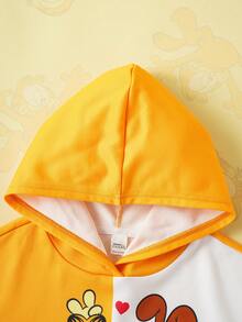 GARFIELD | SHEIN Conjunto informal de 2 piezas de sudadera con capucha y pantalón de chándal con estampado de dibujos animados y hombros caídos para niña preadolescente