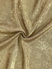 Franclia 女士优雅法式时尚涂层面料中长连衣裙，女士长款派对连衣裙，女士秋季连衣裙 - 金色 - 查看 4