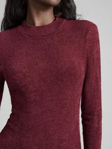 Ontre Vestido feminino elegante, casual e acinturado, com modelagem evasê, da coleção Outono/Inverno 2025, ideal para o Ano Novo e o Natal. - Castanho Café - Ver 7